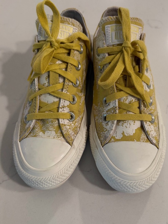 Converse Shoes - Converse Yellow and White Low-Top Canvas Sneakers- GUC